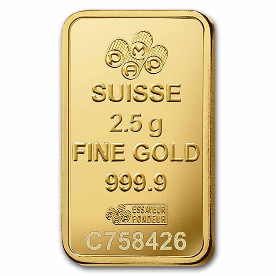 Pamp Suisse Lady Fortuna 2.5 Gram Gold Bar – Large Assay Card