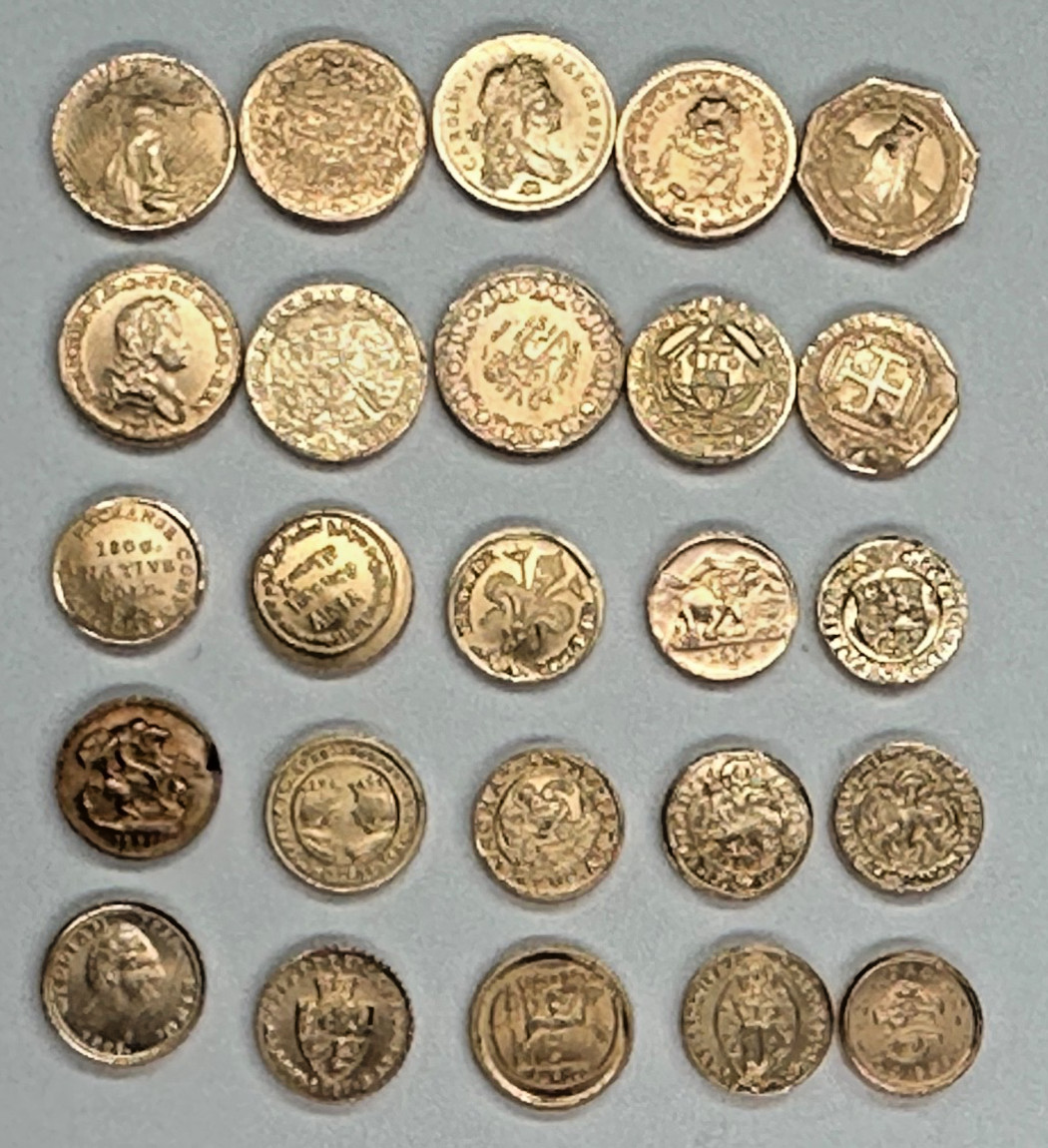 Set 50 Diff Solid 14K Gold World Mini Coins Franklin Mint 1981 25 + Grams RARE
