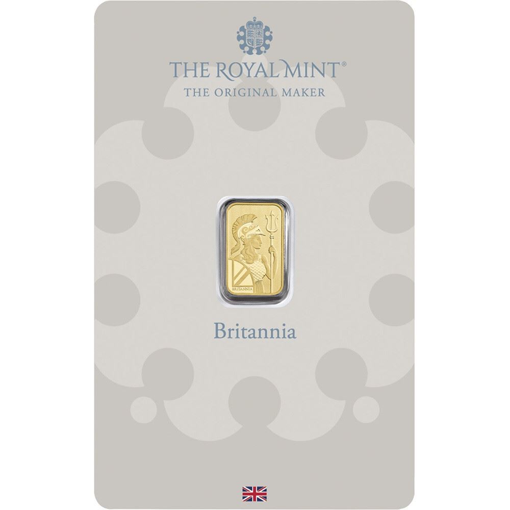 1 gram Gold Bar – Royal Mint Britannia – 999.9 Fine in Assay