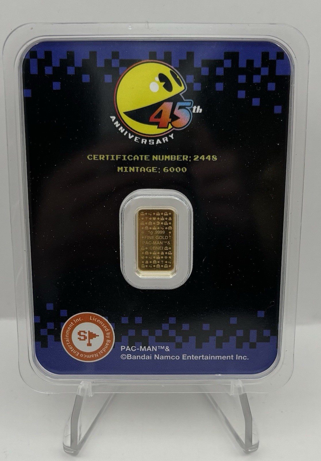 2025 PACMAN 45th Anniversary 1g .9999 Gold Bar In TEP – Limited Mintage Of 6,000