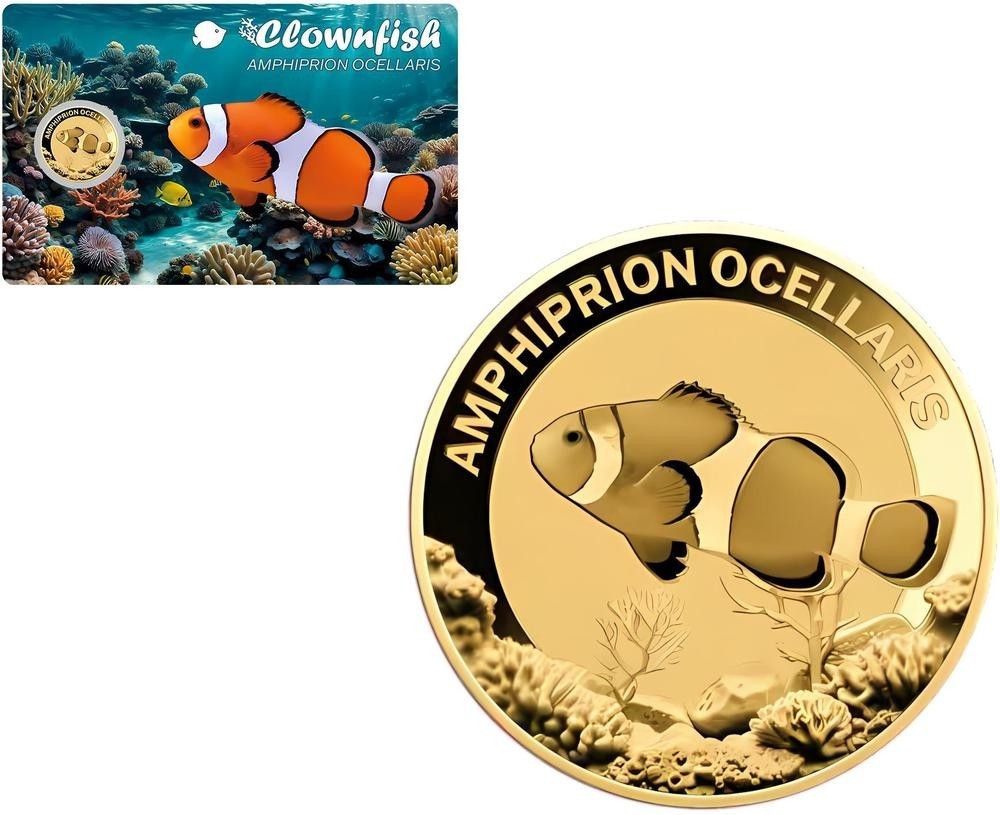 Coral Fish 1/1000 Oz .999 Gold 3 coin cards Album