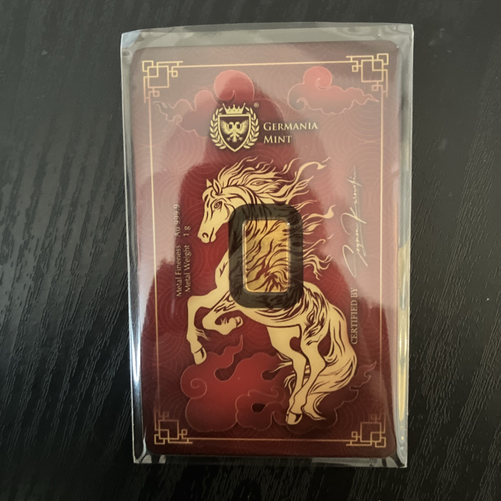 Germania Mint 1g Gold Bar – 2026 Year of the Horse | 999.9 Fine Gold |