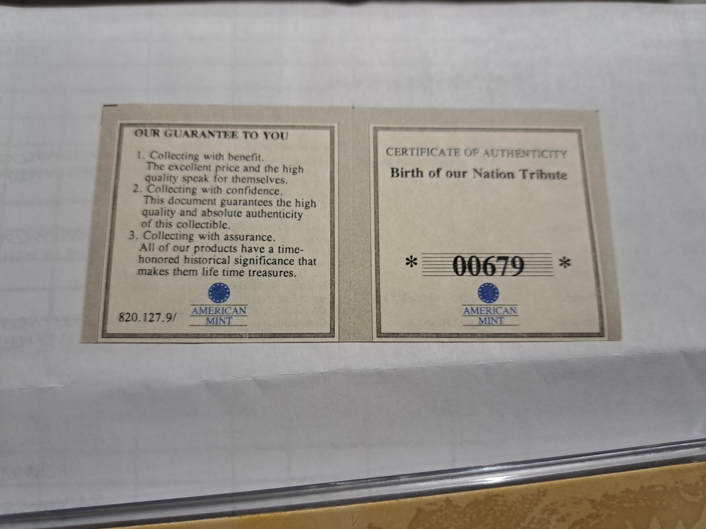 2009 Birth Of Our Nation Ratification Of The U.S. Constitution .5 Gram 14Kt Gold