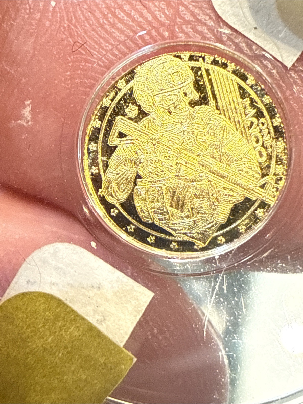 Monarch Mint 1/200 oz .9999 Fine Gold Tactical Skeleton Round Coin In Capsule
