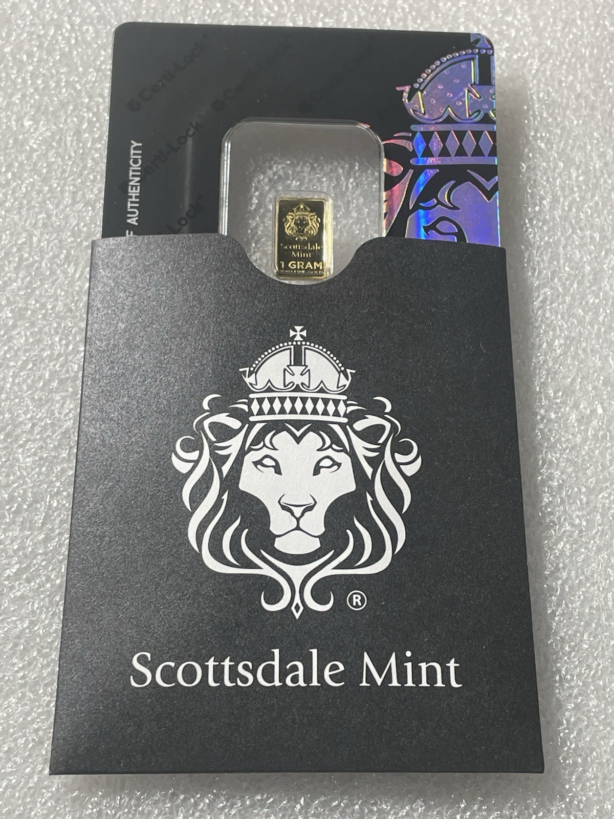 1 Gram Scottsdale Mint .9999 Fine Gold Bar Sealed in Certi-Lock®- Cool Serial #!