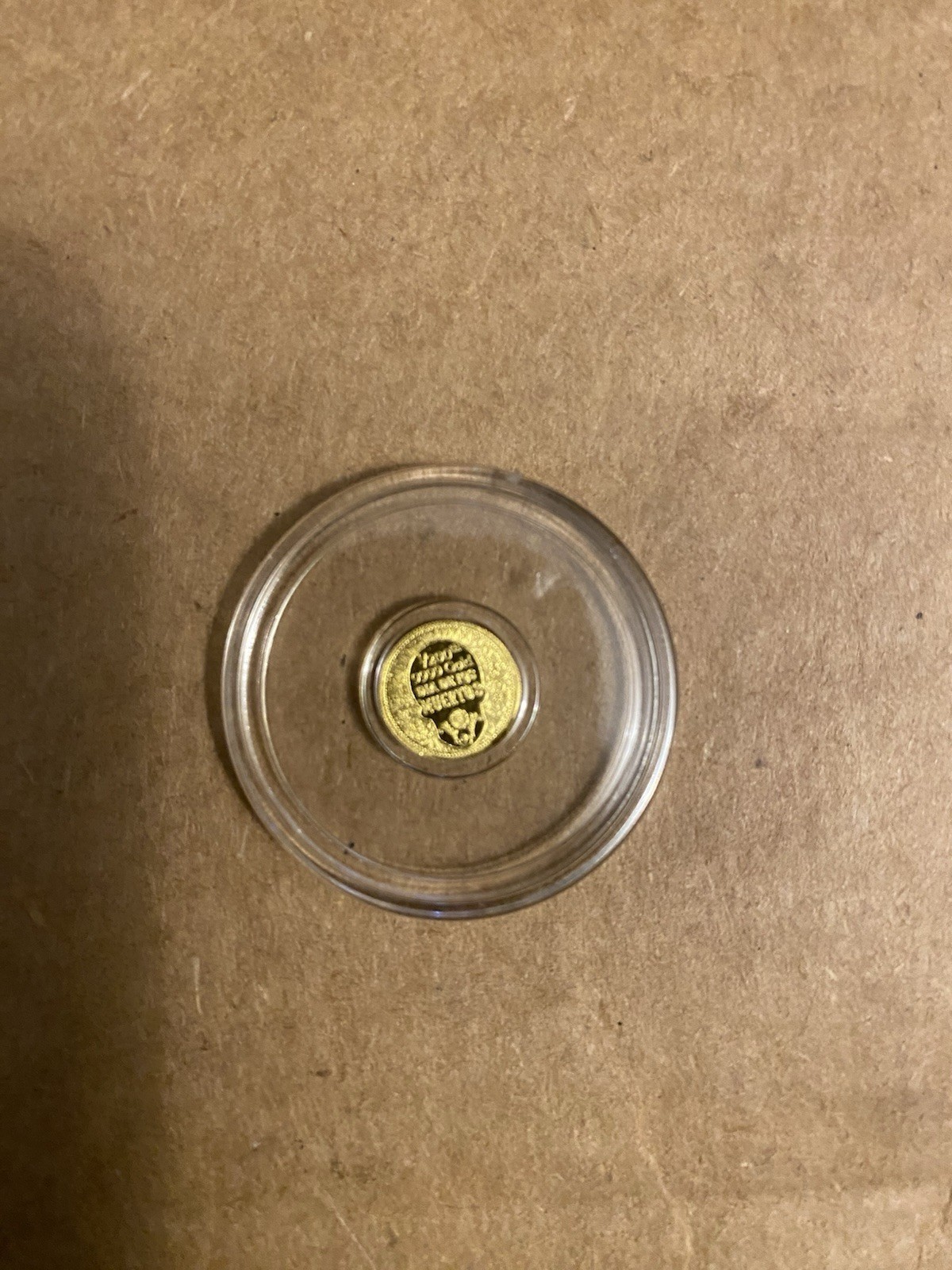 1/200th oz Gold .999 Fine Round Monarch Day Of The Dead Rose Skull In Capsule
