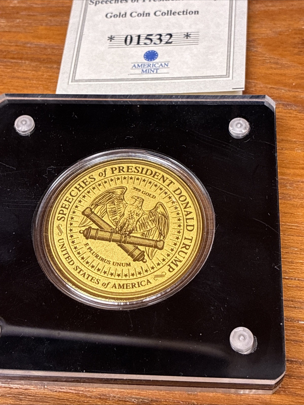 2022 1/200 OZ .999 GOLD AMERICAN MINT DONALD TRUMP W/COA