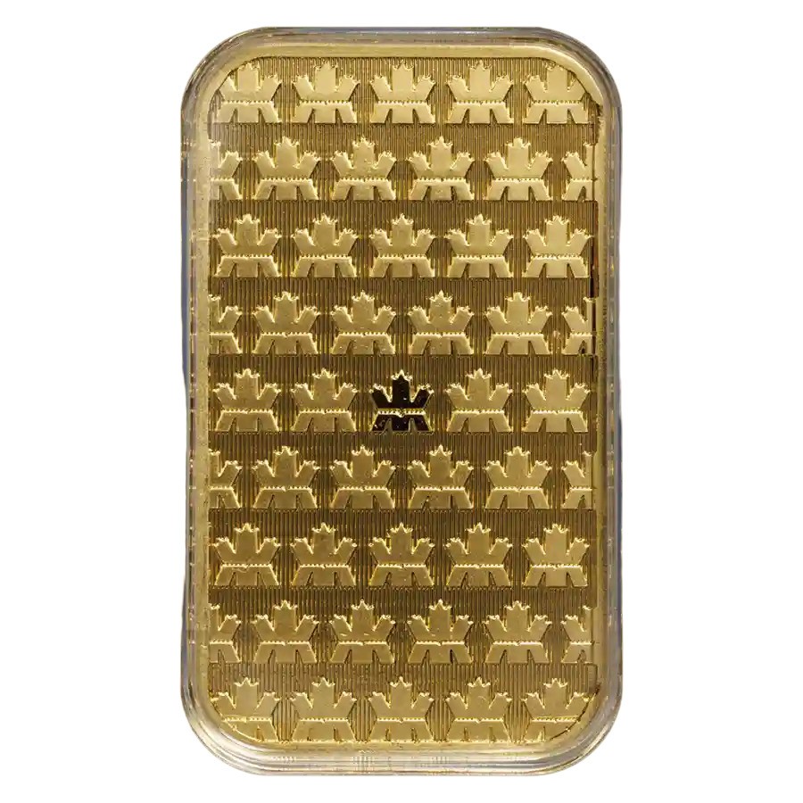 1 oz Gold Royal Canadian Mint Bar with Assay Card