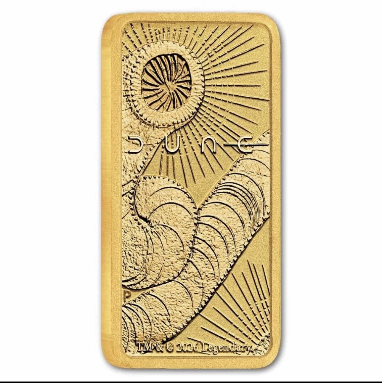 Dune 1 Gram Pure Gold Coloured Bar in Assay Card Perth Mint