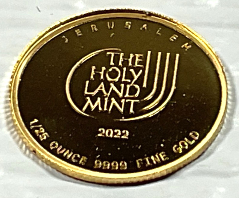 2022 Holy Land Mint Dove of Peace 1/25 oz Gold Round In Mint Capsule