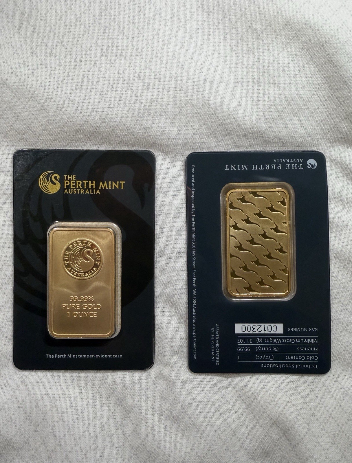 Mixed Lot 3x 1 oz Gold Bars, Total 3 oz Gold Bullion Bar Lot