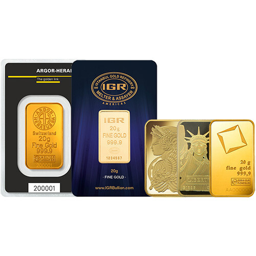 20 Gram Gold Bar (Varied Condition, Any Mint)