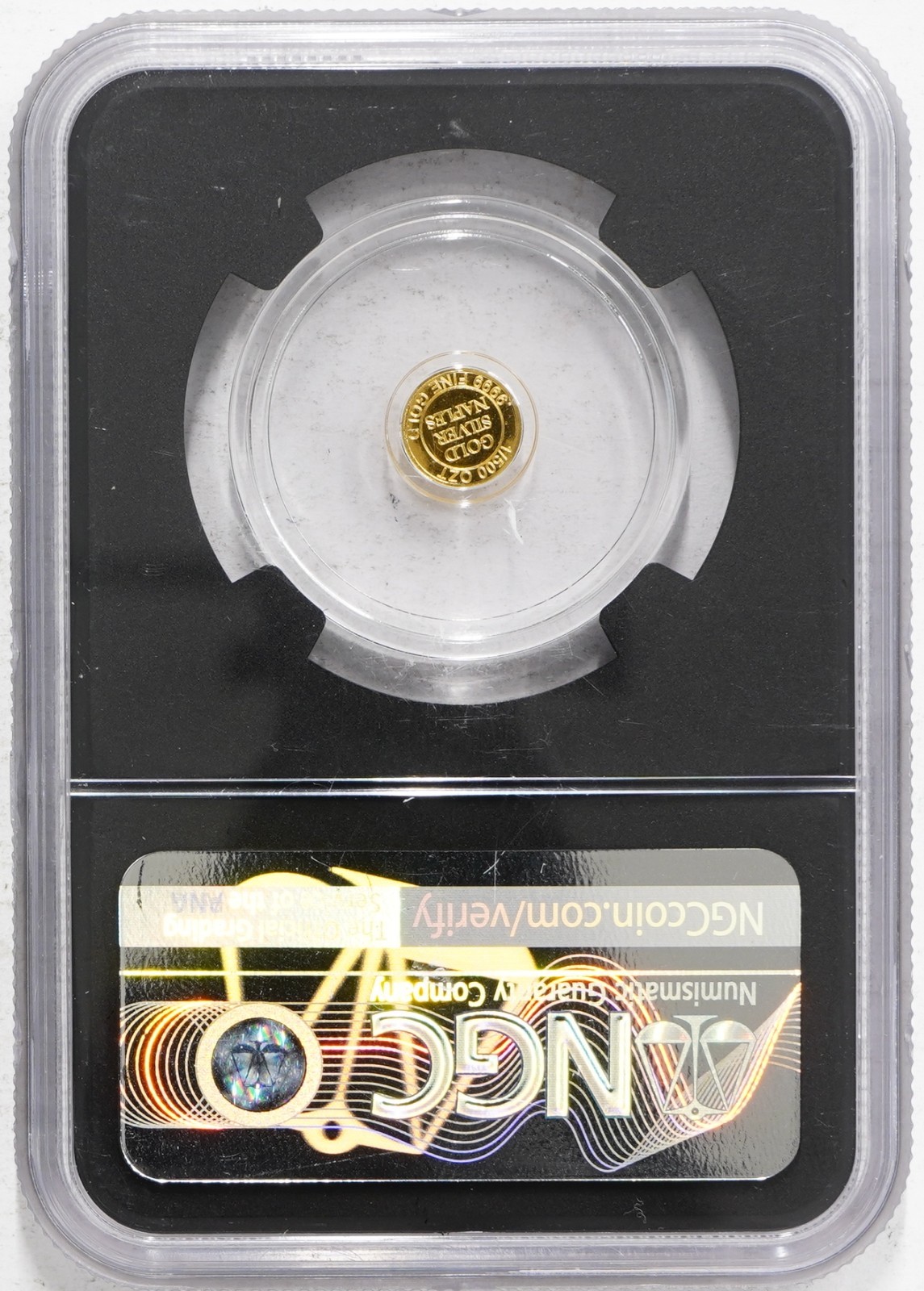 Gold Silver Naples Panther-Private Issue 1/500th Ozt NGC MS-70