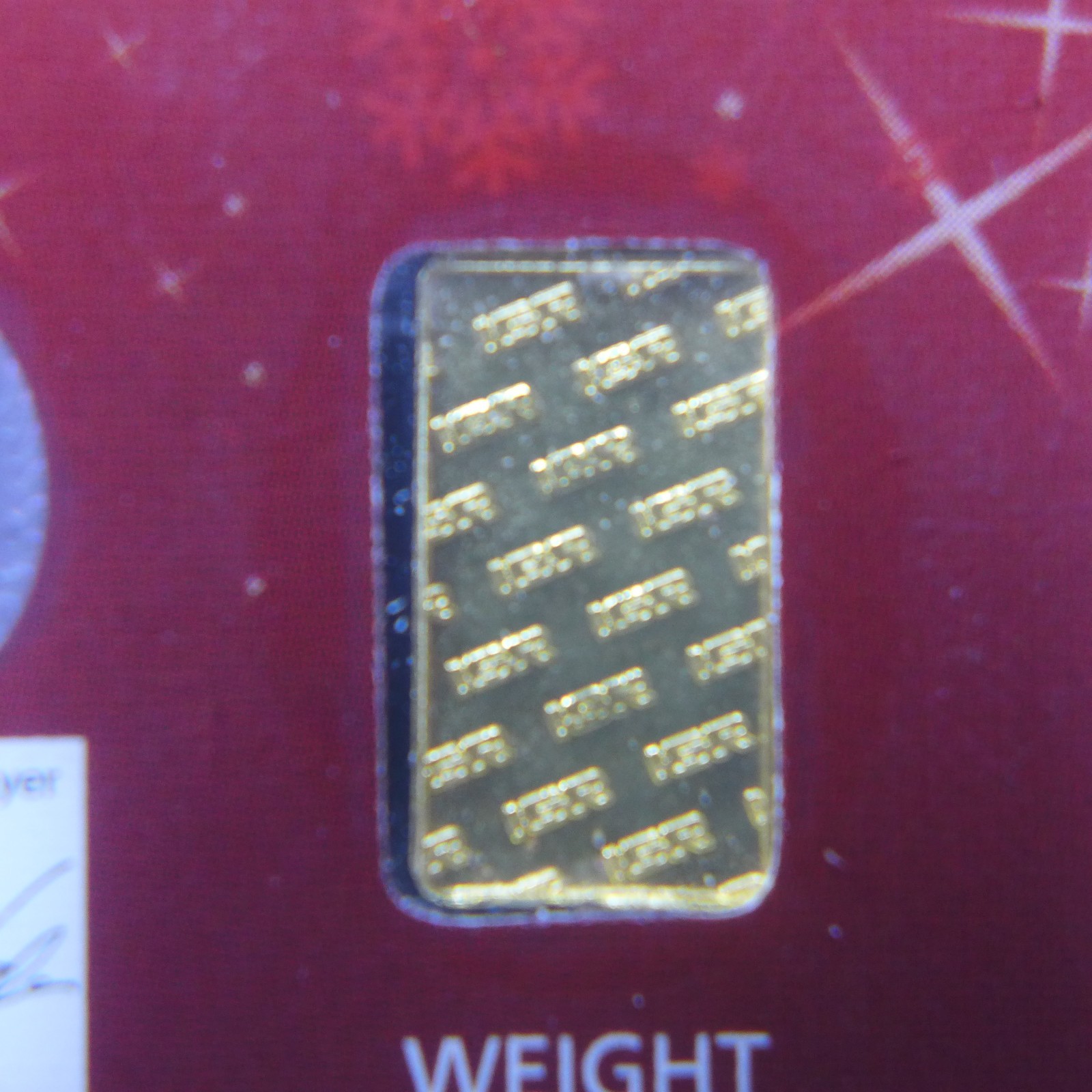 IGR 0.5g 999.9 Fine Gold Bar Merry Christmas Card