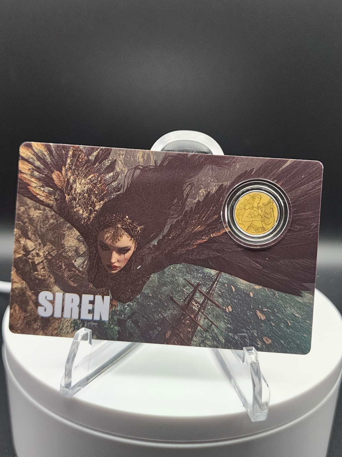 SIREN 1/1000 oz Fine Gold 12mm Coin in Capsule Card 12$ Republic of Liberia 2026