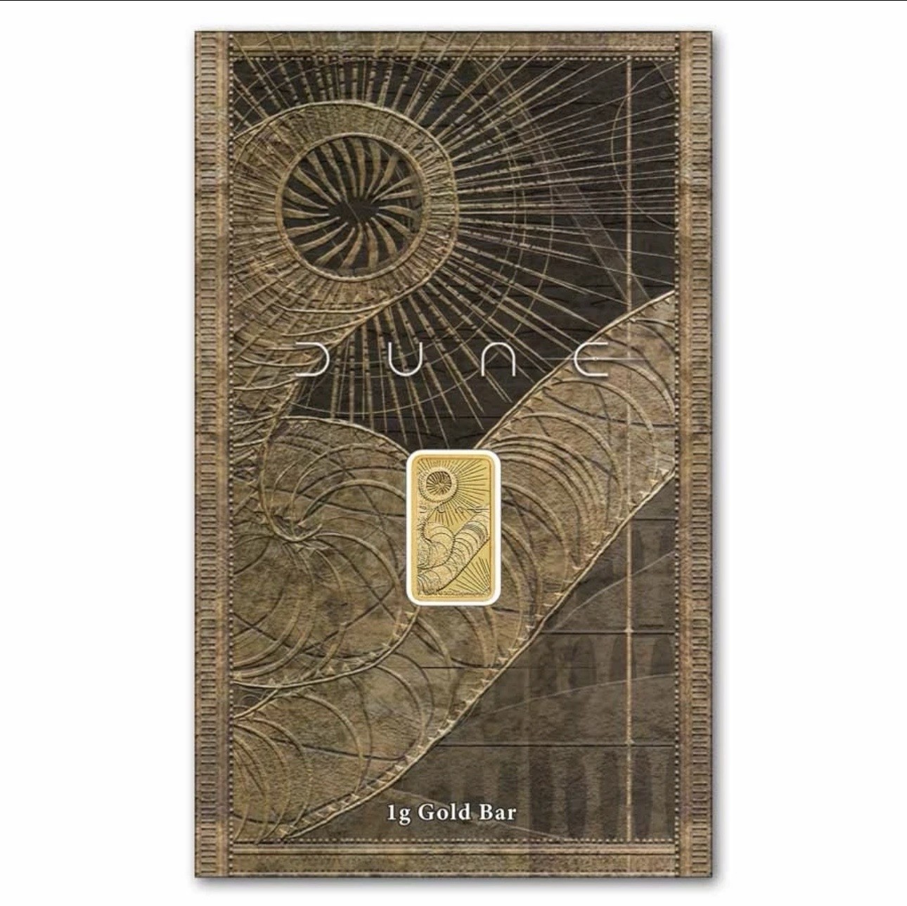 Dune 1 Gram Pure Gold Coloured Bar in Assay Card Perth Mint