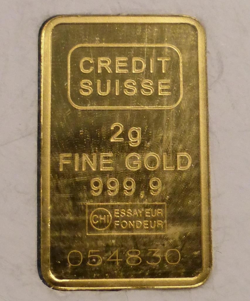 2 Gram .9999 Fine Gold Statue of Liberty Bar, 2g Gold Bar, 1985 Valcambi Suisse