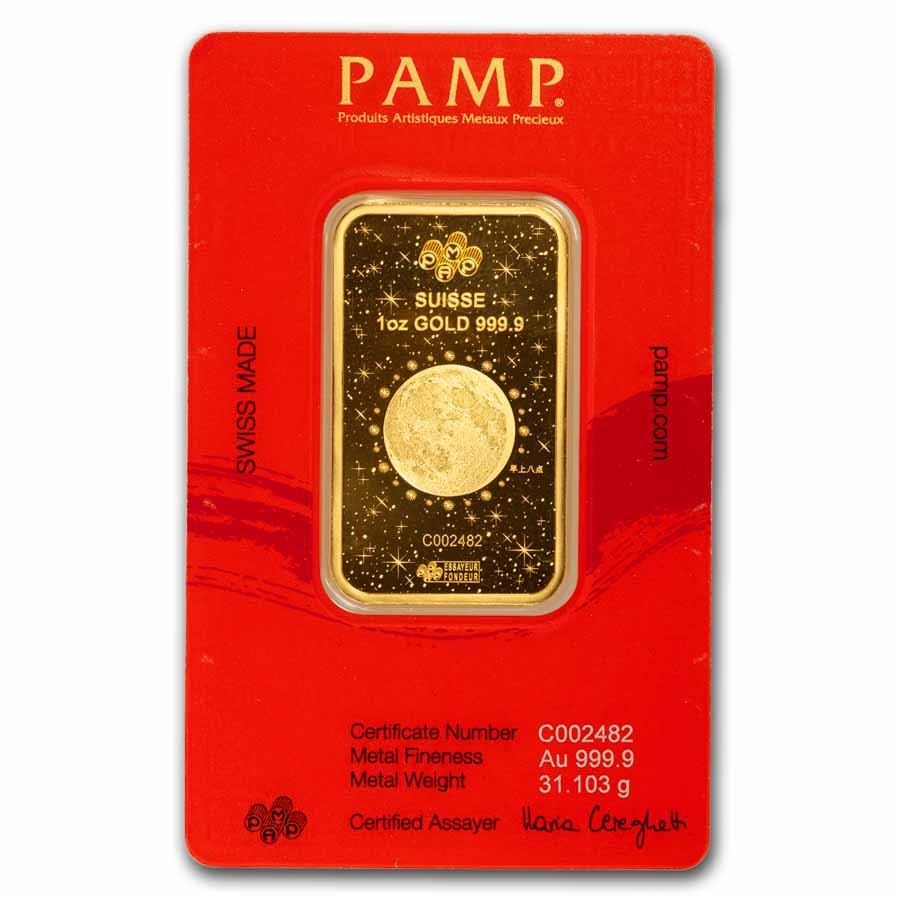 2024 1 oz Gold Bar – PAMP Lunar Legends Azure Dragon (In Assay) – SKU#284602