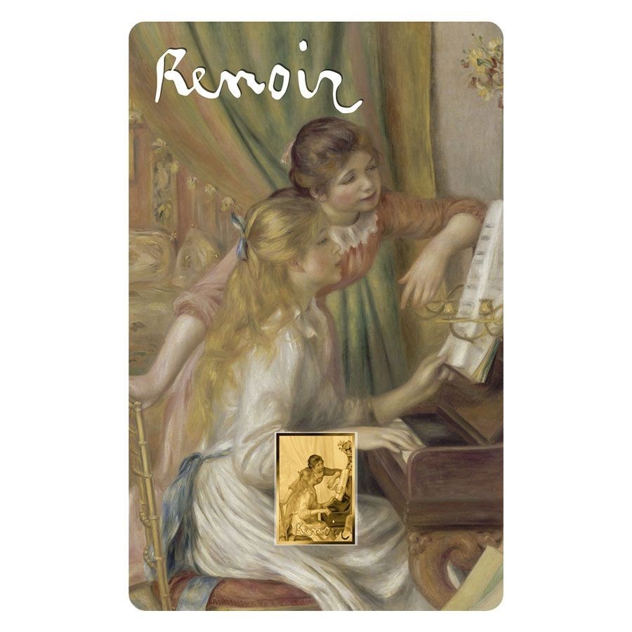 Renoir Young Girls at the Piano 1/1000 Oz 24k Gold 999 Coin card Chad 2024