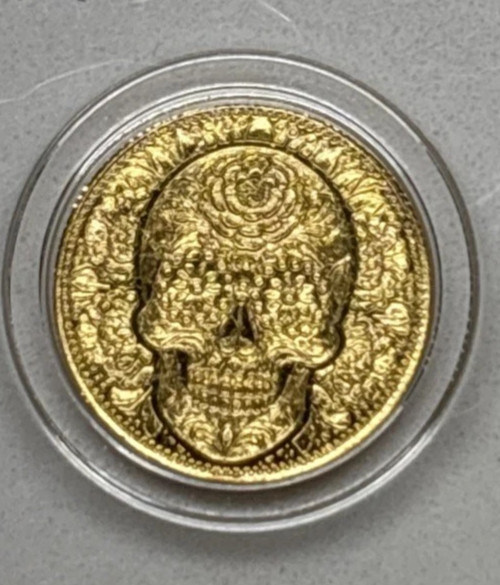 Lot of 2 – 1/200th oz. of Fine Gold Day of the Dead Coin