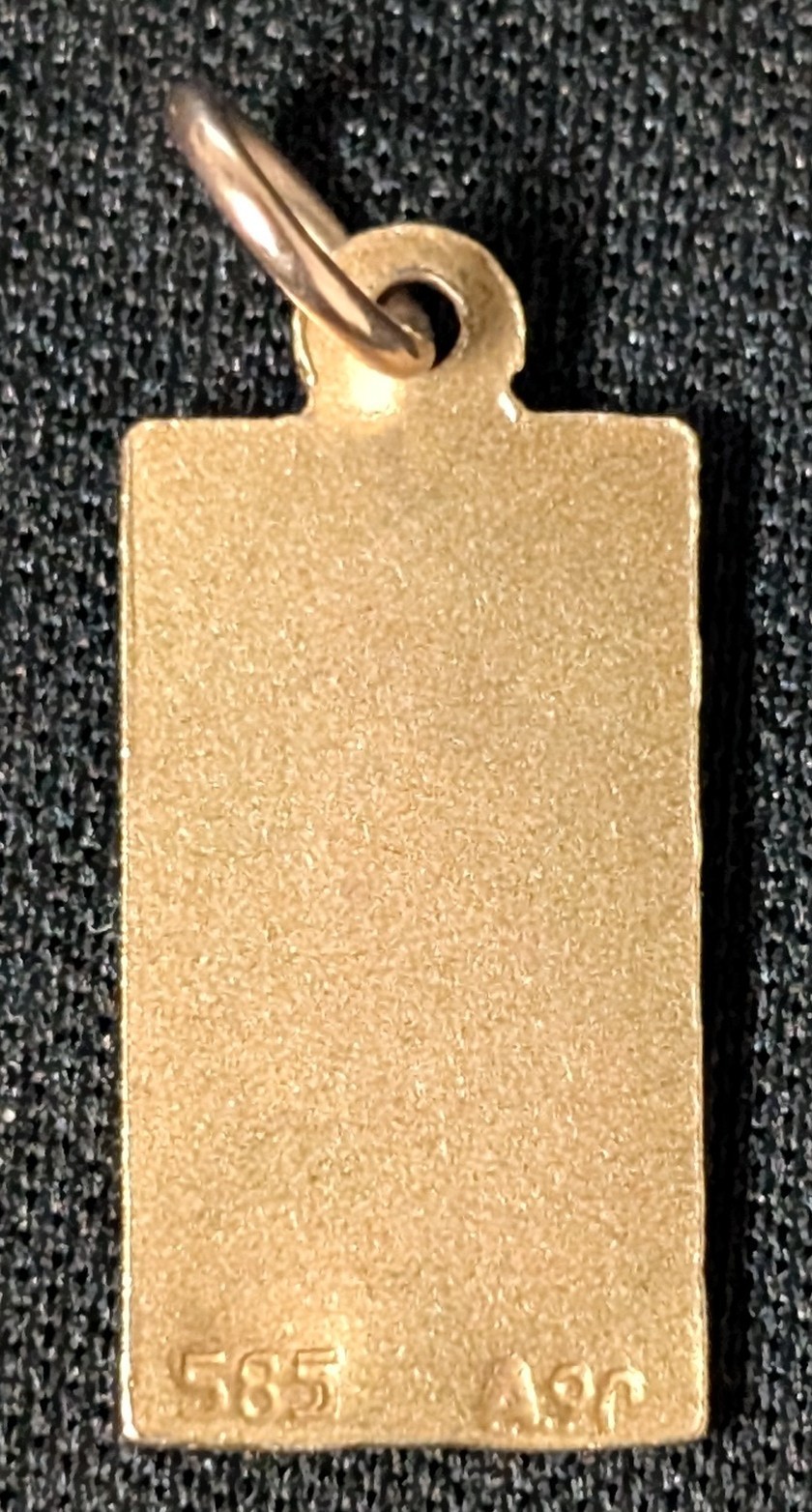 Virgin Mary / Madonna 14k Gold Pendant Charm ~ .585 A.90 ~ Colorized