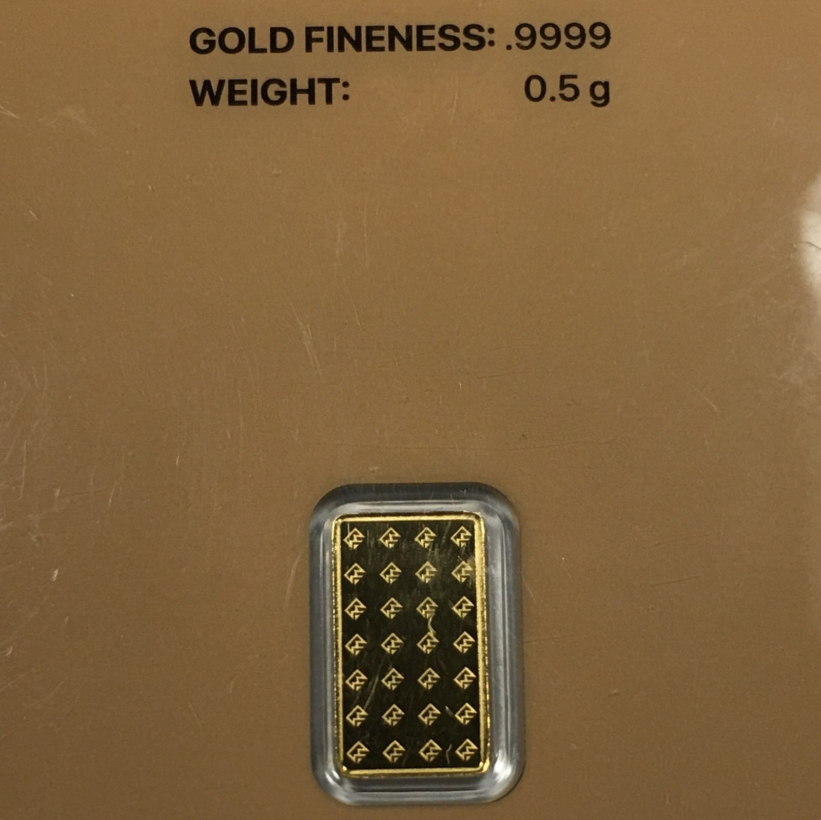 Frontier Mint 0.5g Gold Bar .9999 Fine Pure Gold Sealed In Assay Card 1/2 Gram