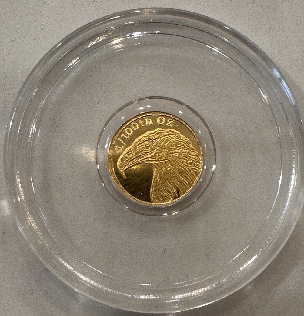 1/100 oz .999 Fine Gold Bar, Eagle 🦅 U.S. Flag 🇺🇸, 526