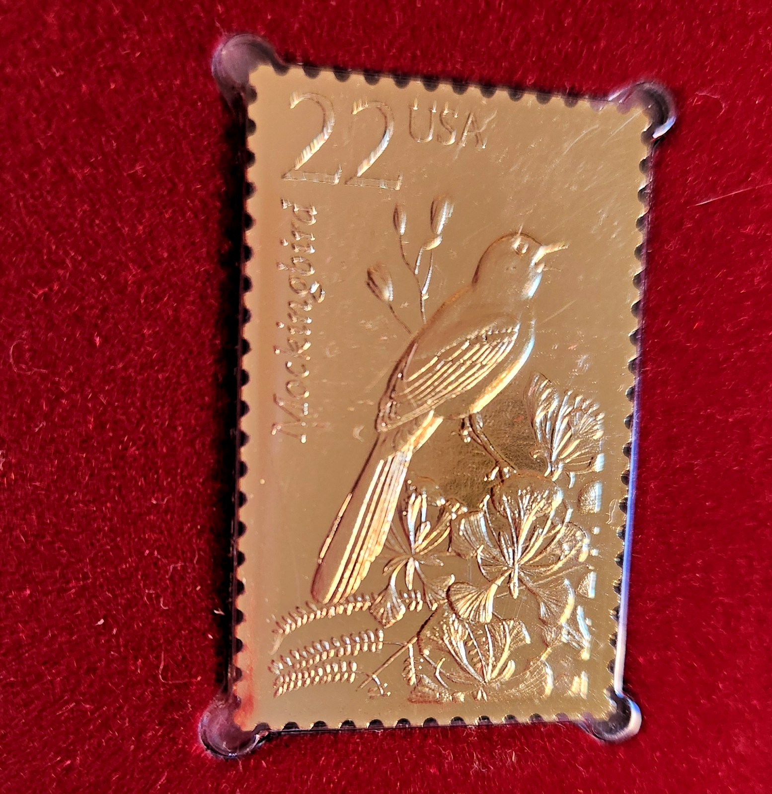 Wildlife of our Fifty States – MOCKINGBIRD- USPS 22KT GOLD Stamp