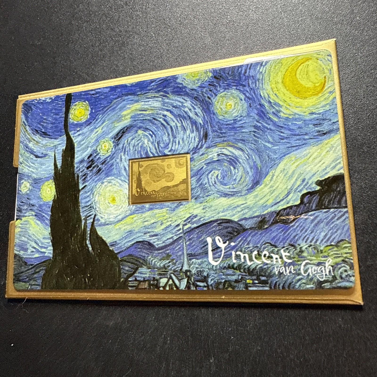 2025 Vincent Van Gogh Starry Night 1/1000Oz .999 Gold Coin card 3000 Francs Chad