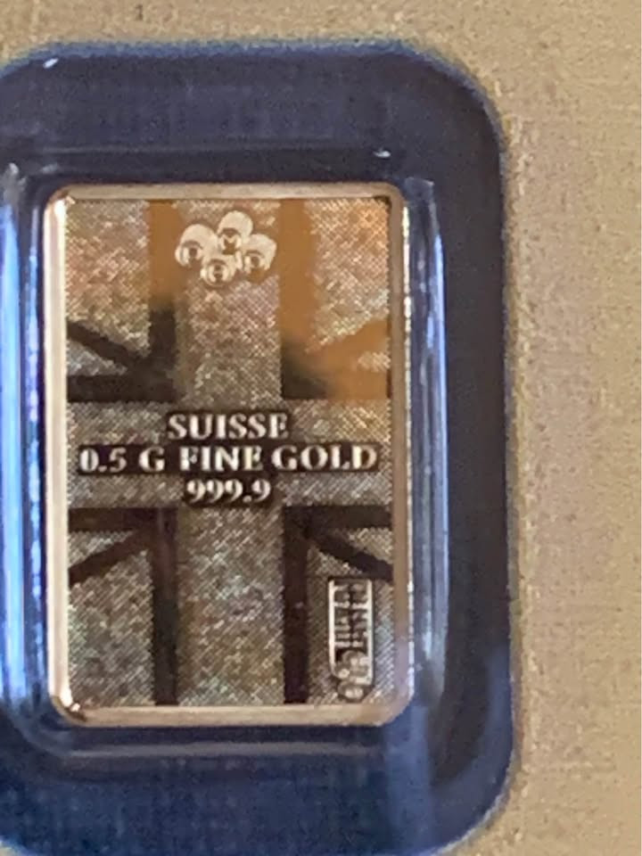 PAMP Lion of England 0.5g Gold Bar .9999 Fine Gold Mintage 3,000 Cert No. 2505
