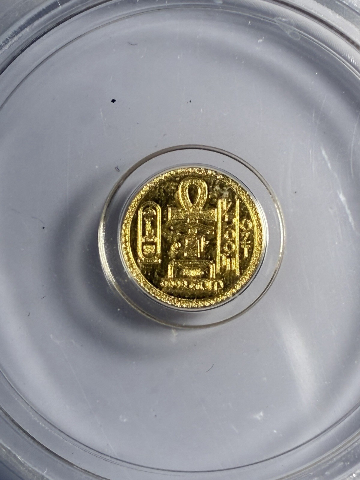 ICG Eye of Ra Gold Round Nice Details MS70 Slabbed 1/500oz