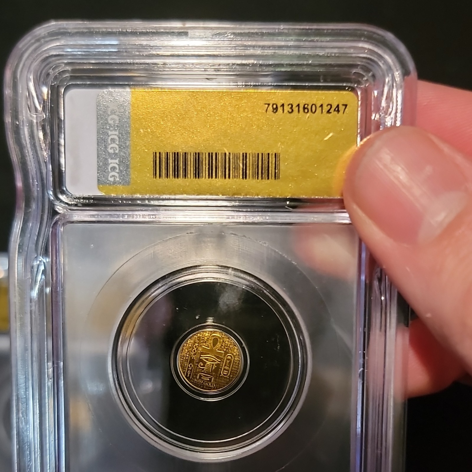 ICG Graded Egyptian King Tut 1/200th Oz Gold Round Graded Lot of 3
