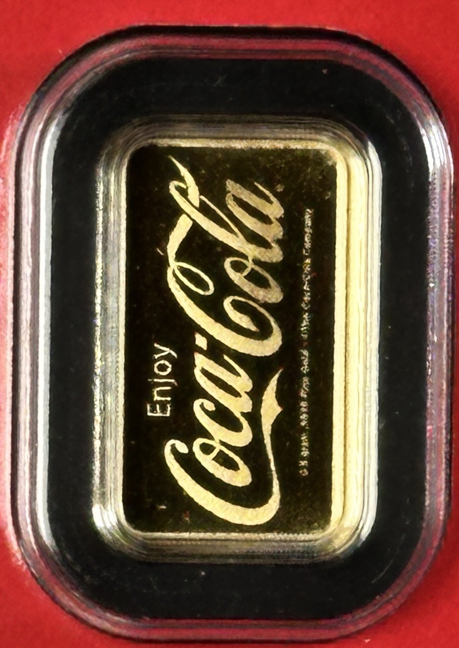 Coca‑Cola 1/2 Gram .9999 Gold Bar in Red Assay Card – Licensed And Collectible