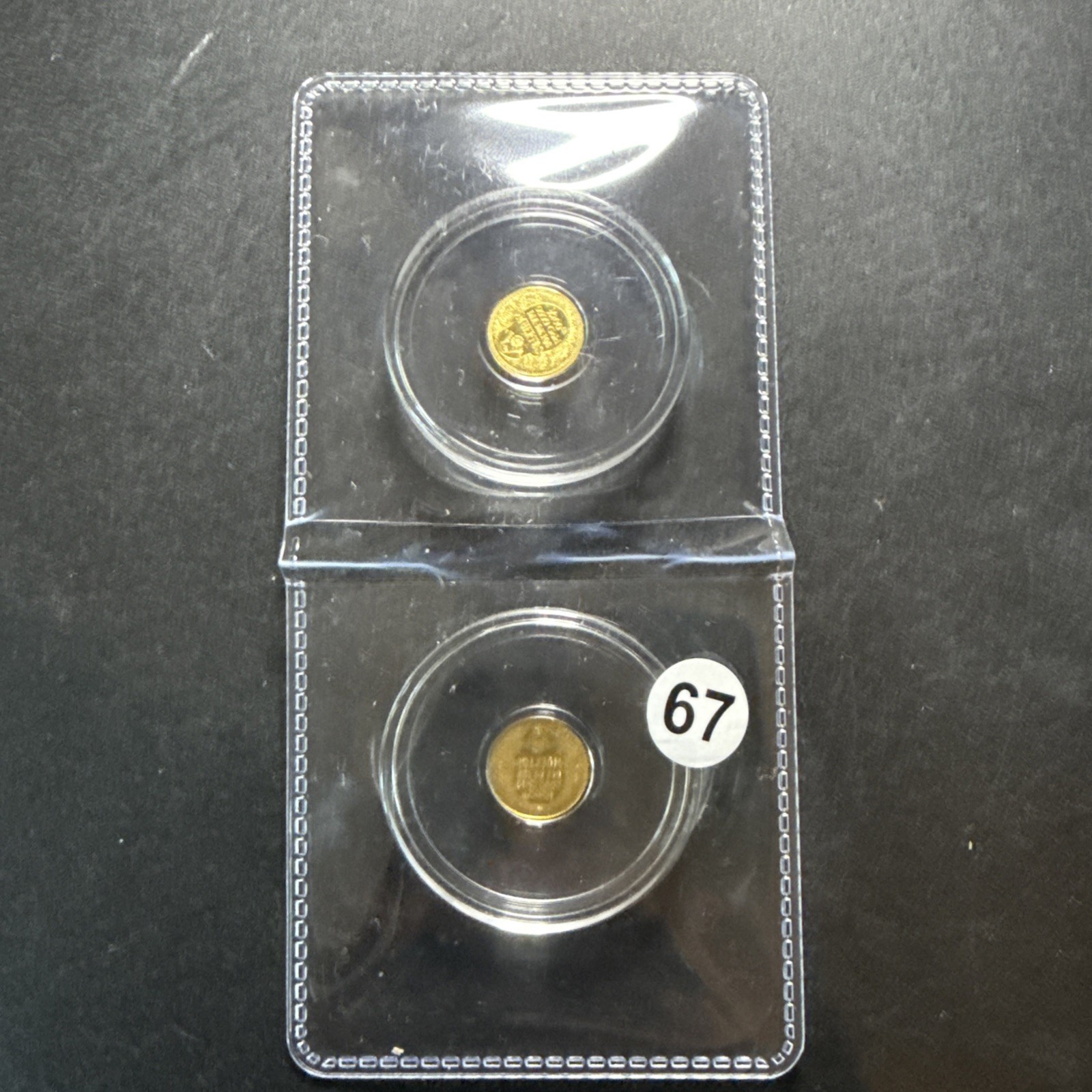 Lot Of 2- 1/200th oz .9999 Fine Gold Skull Dia De Los Muertos Fractional Gold