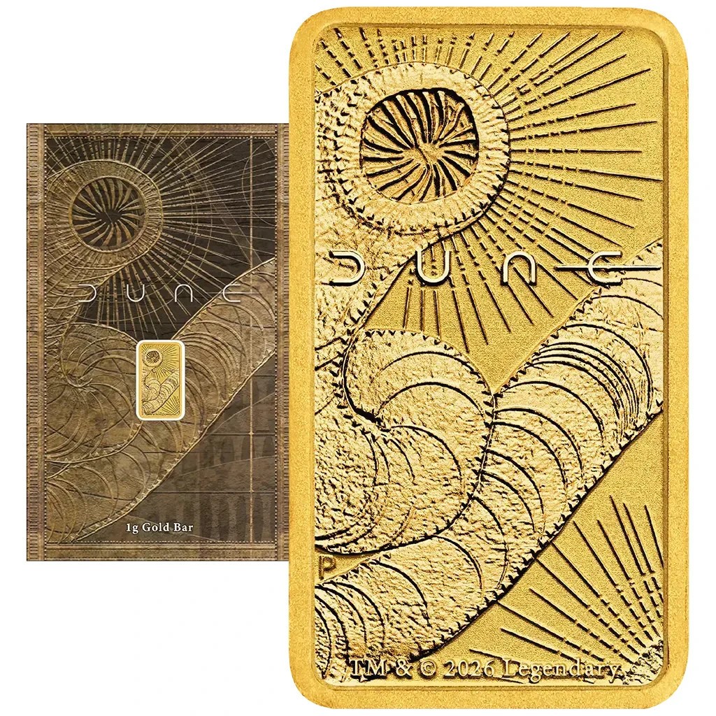 2026 Perth Mint DUNE 2026 1g .9999 Gold Minted Bar Minted Bar