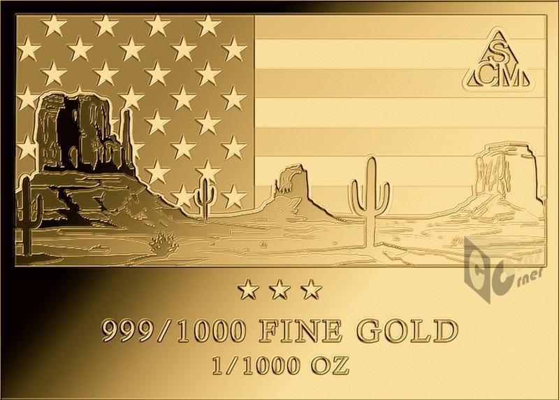 Monument Valley America Series 1/1000 Oz 999 Gold Medal