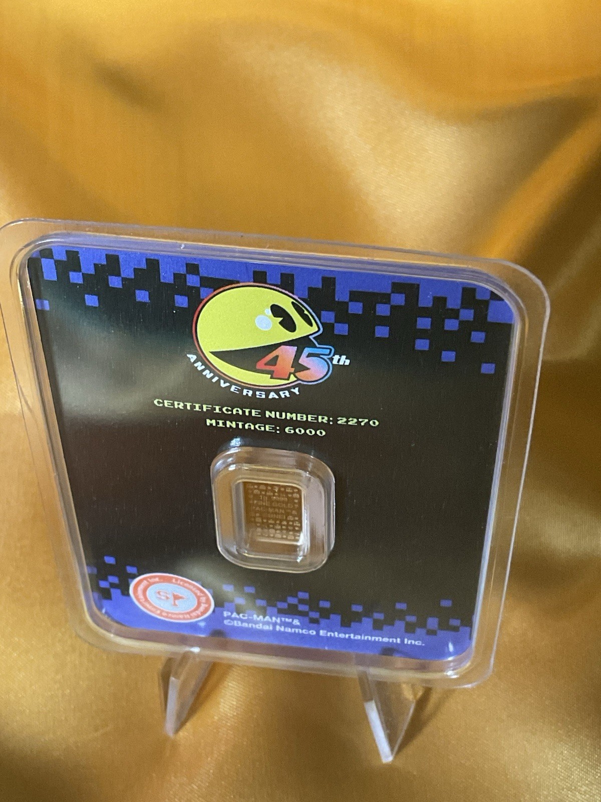 2025 PACMAN 45th ANNIVERSARY 1gr .9999 GOLD BAR IN TEP #2270 limited mintage