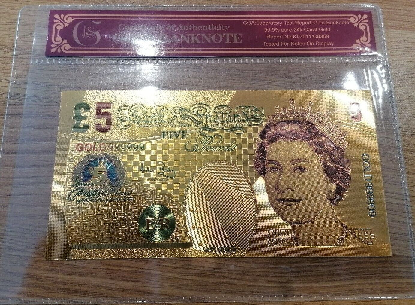 Gold Note Bar Coin Investment Bullion Note 5, 10, 20 & 50£ inflation money: Gold