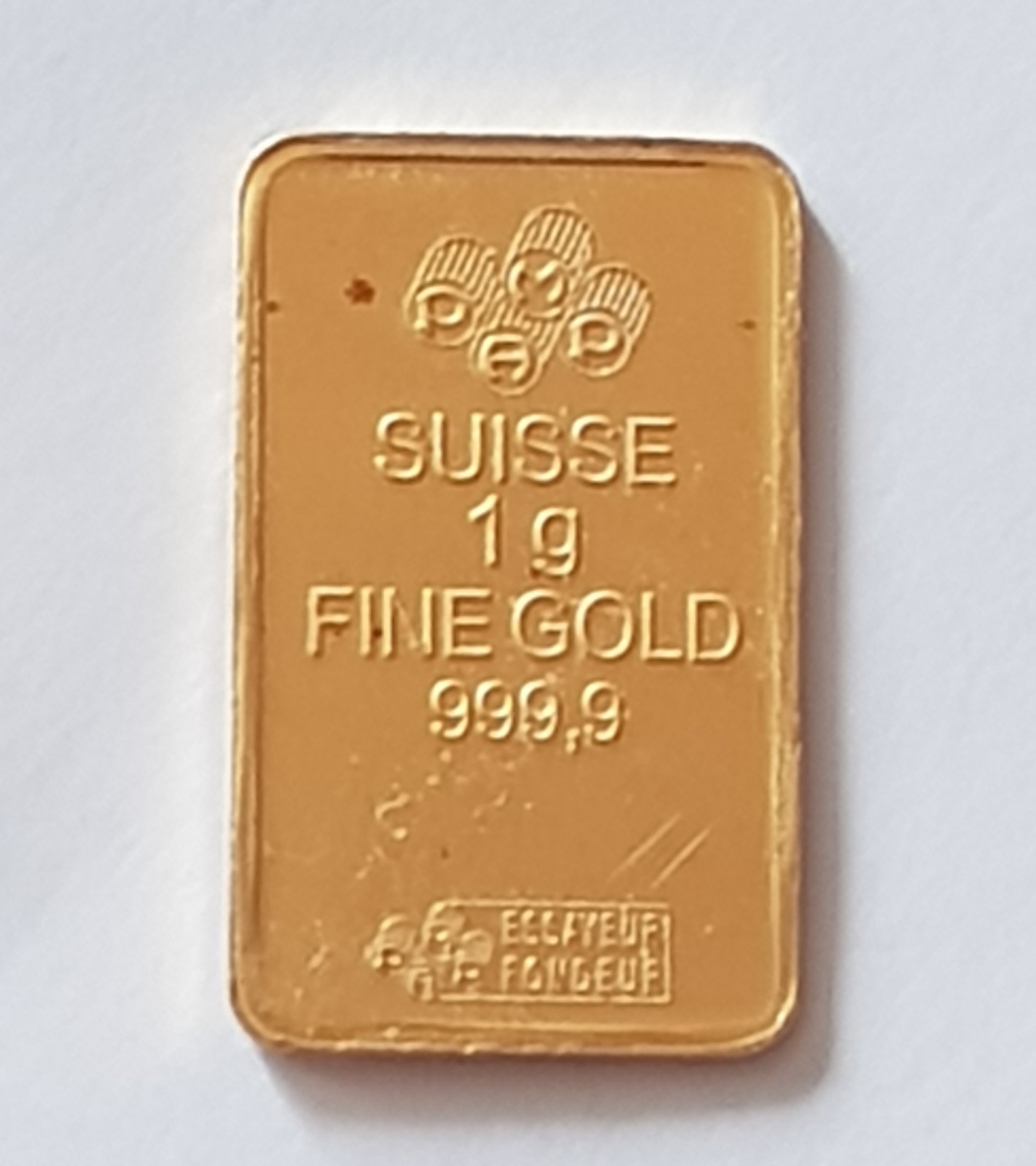 24ct Gold 1g SUISSE Bar .999 Fine