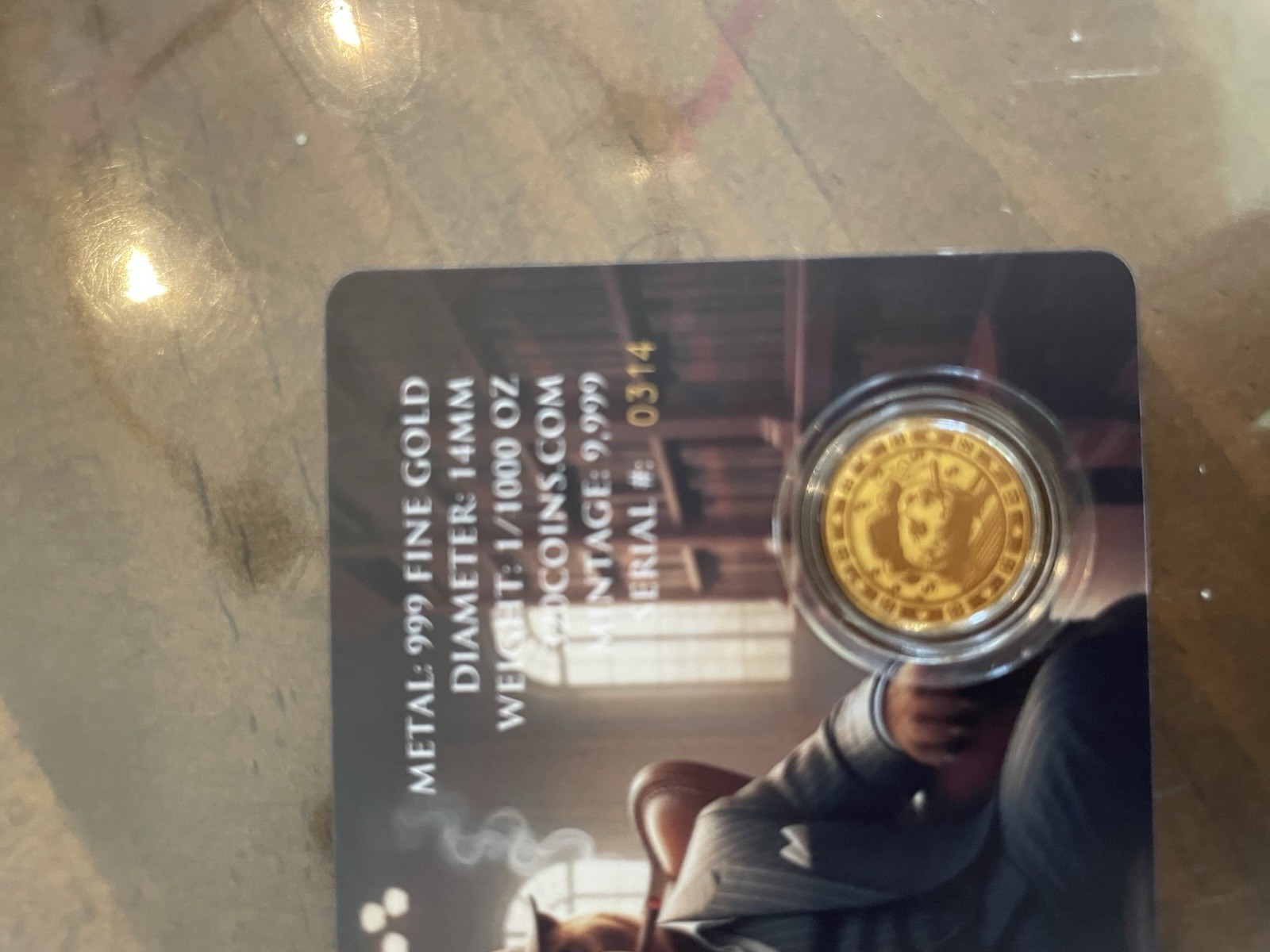 1/1000 oz .999 Fine Gold Round Coin gangster bear
