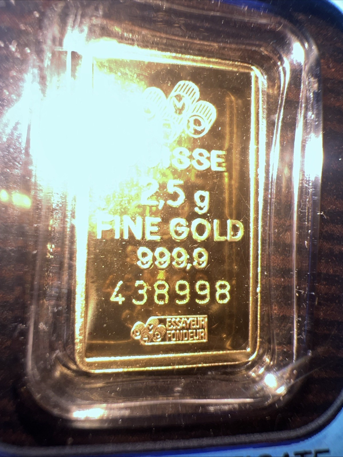 Gold PAMP Suisse 2.5 gram Lady Fortuna Swiss .999 Fine Bar Sealed in Assay