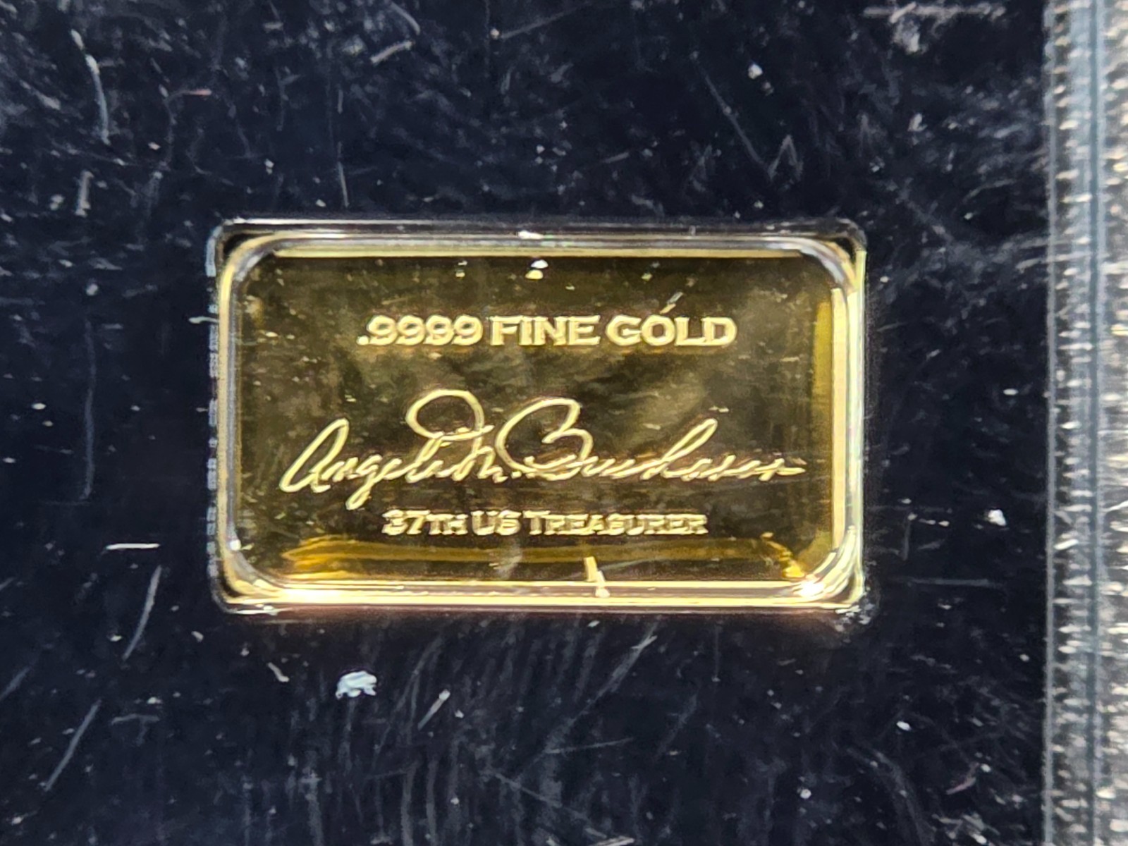 ☆1 Bar from Lot☆ 37th US TREASURER Angela Buchanan 1/100 oz Gold .9999 Bar