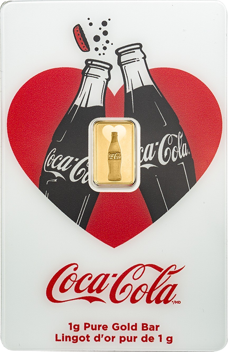 Pamp Suisse Coca-Cola Love 1g Gold Bar in Card