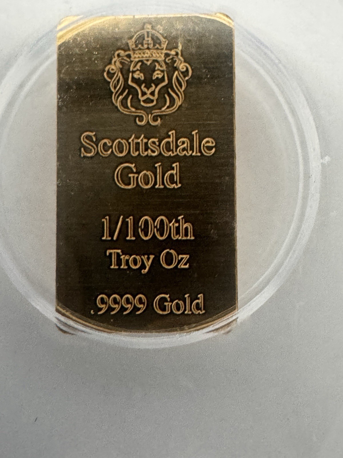 ICG Break In Case of Emergency Scottsdale Gold Bar 1/100 oz