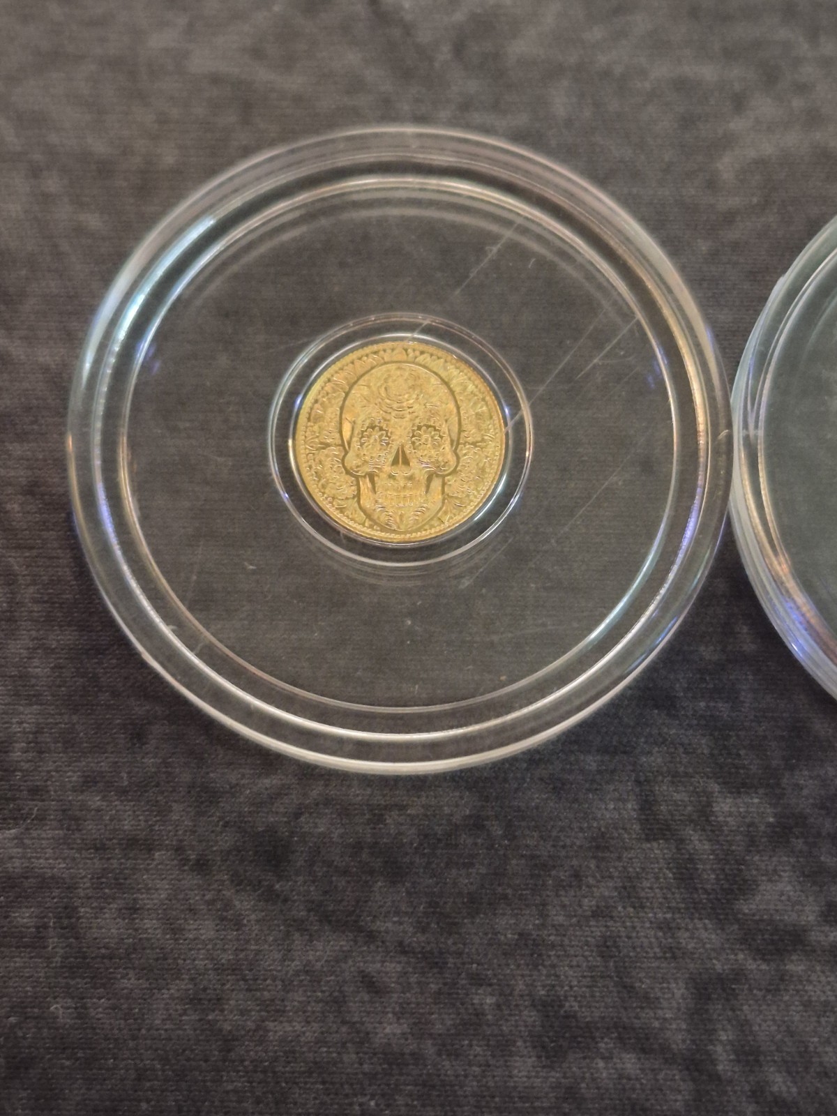 1/200 oz .999 fine gold round Monarch Precious Metals “Día de los Muertos” x3