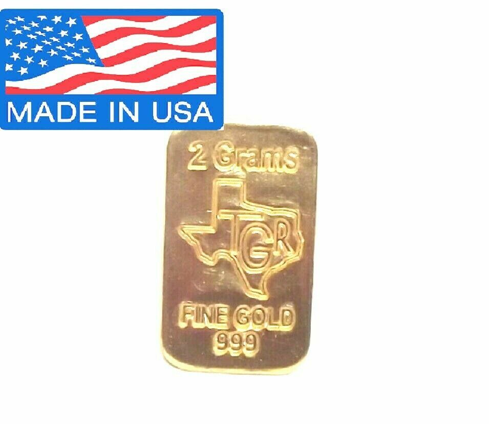 2 GRAM GOLD BAR 24K TGR BULLION 999.9 FINE NORTH AMERICAN ASSAY LTD QUANTITIES !
