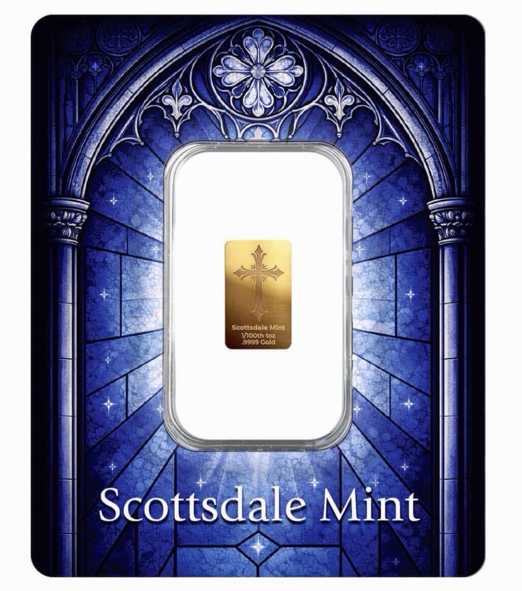 Scottsdale Mint Easter Cross (Certi-Lock®) 1/100 oz .9999 Gold Bullion Bar
