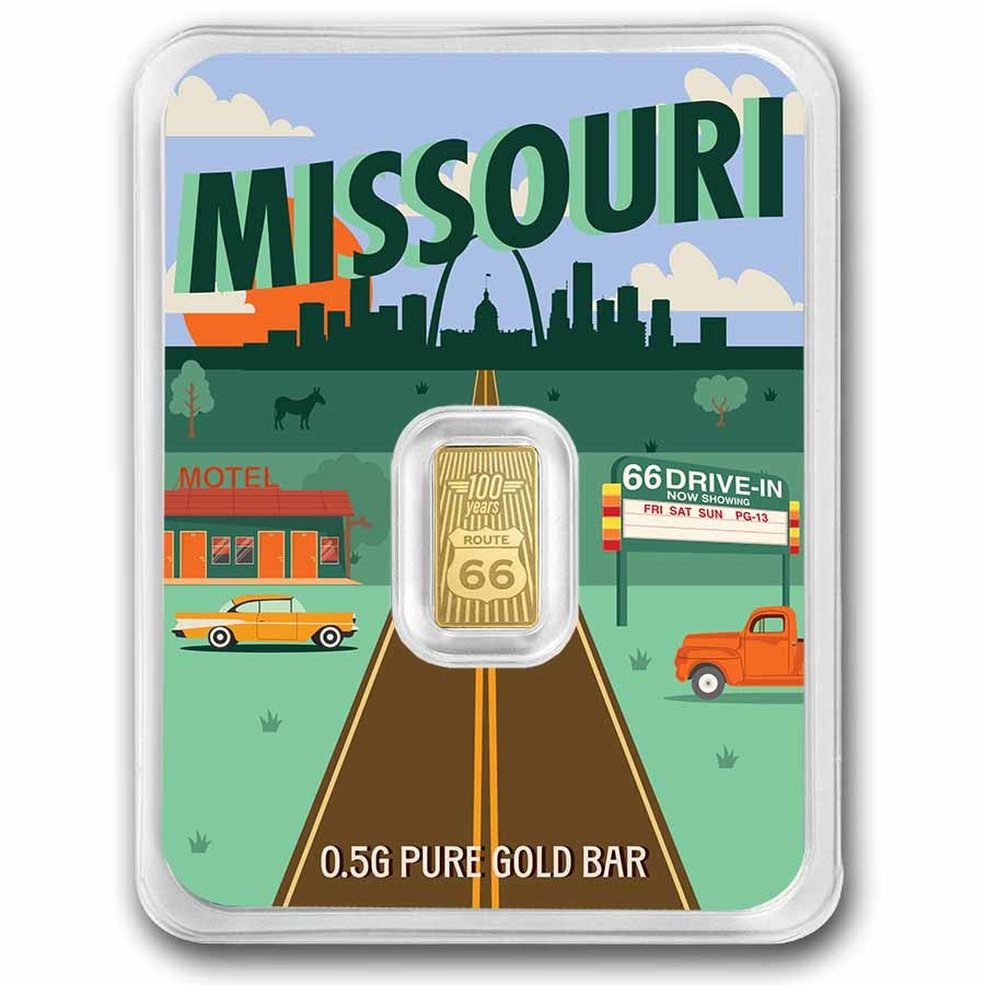 1/2 gram Gold Bar – Route 66 (Missouri TEP)