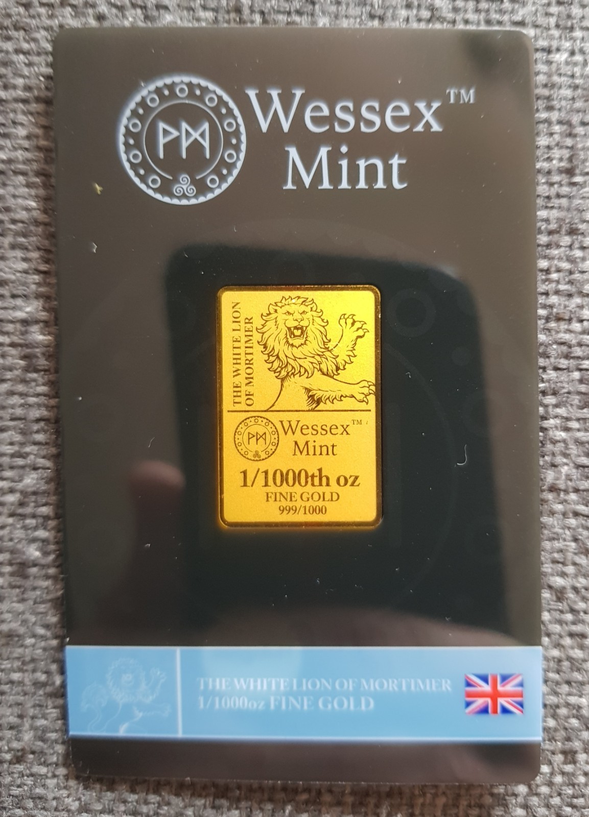 24ct Gold 1/1000 Lion of Mortimer Bar (Fractional)