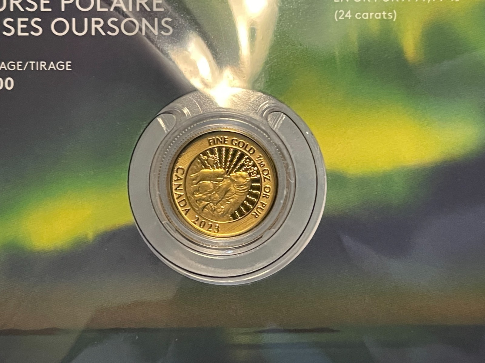 2023 Majestic Polar Bear and Cubs 1/10 oz 99.99 24K Gold $5 coin – 5000 Minted